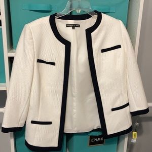 Preston York white Jacket Black trim